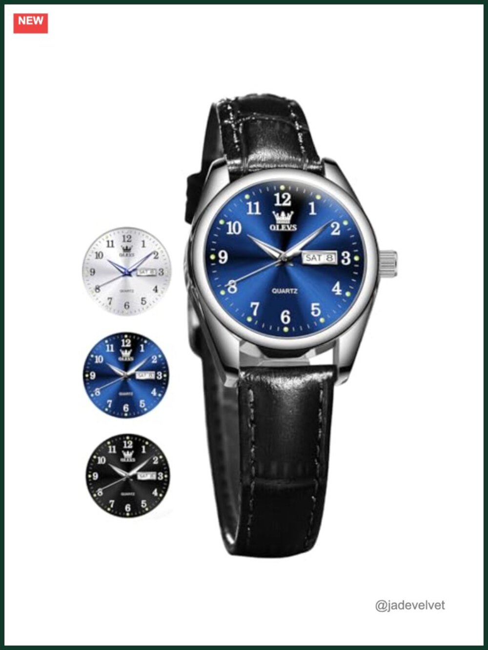 OLEVS Women's Dress Leather Watch Waterproof Analog Quartz Casual Wrist Watch